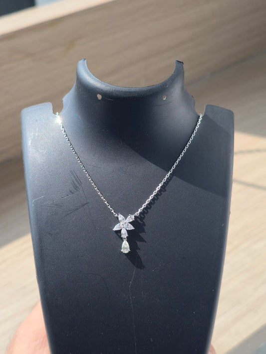 0.53 CTW Floral Drop Pendant With Lab Grown Diamonds