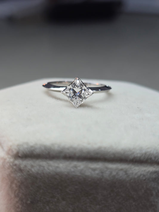 1.20 CTW Solitaire Princess Lab Grown Diamond Engagement Ring