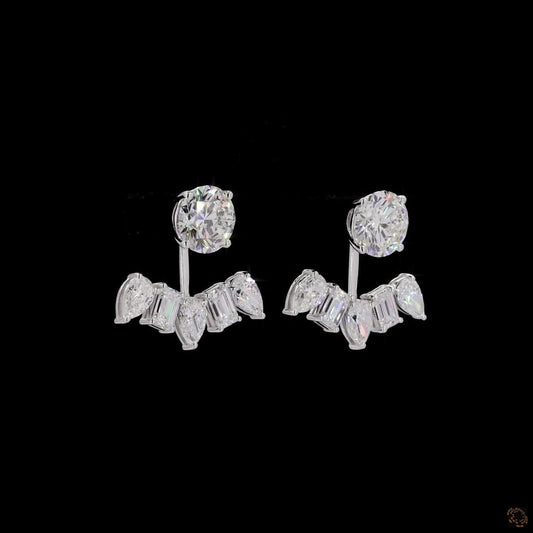 The Exquisite White Gold Diamond Jacket Earrings