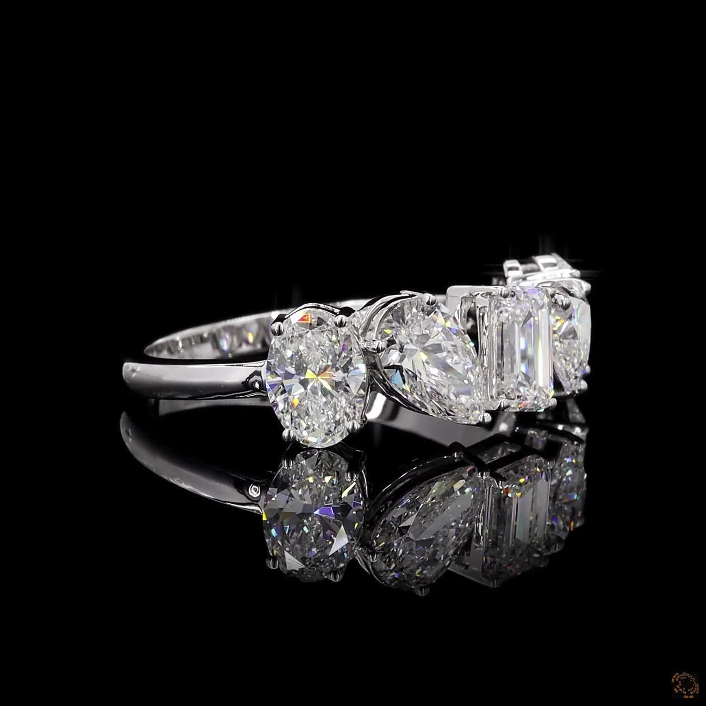 The Luster White Gold Multi-Shape Diamond Ring