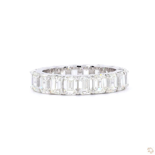 The Exquisite White Gold Emerald Diamond Eternity Ring
