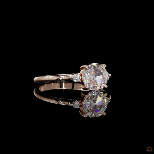 The Exquisite Rose Gold Rose Cut Diamond Ring