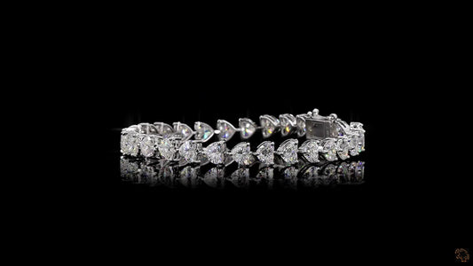 The Serenade Bracelet – White Gold Heart-Cut Lab-Grown Diamond Tennis Bracelet