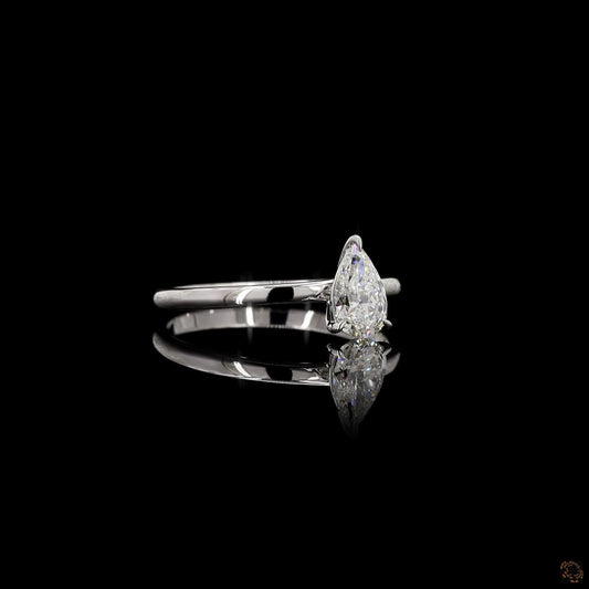 The Exquisite White Gold Pear Diamond Ring