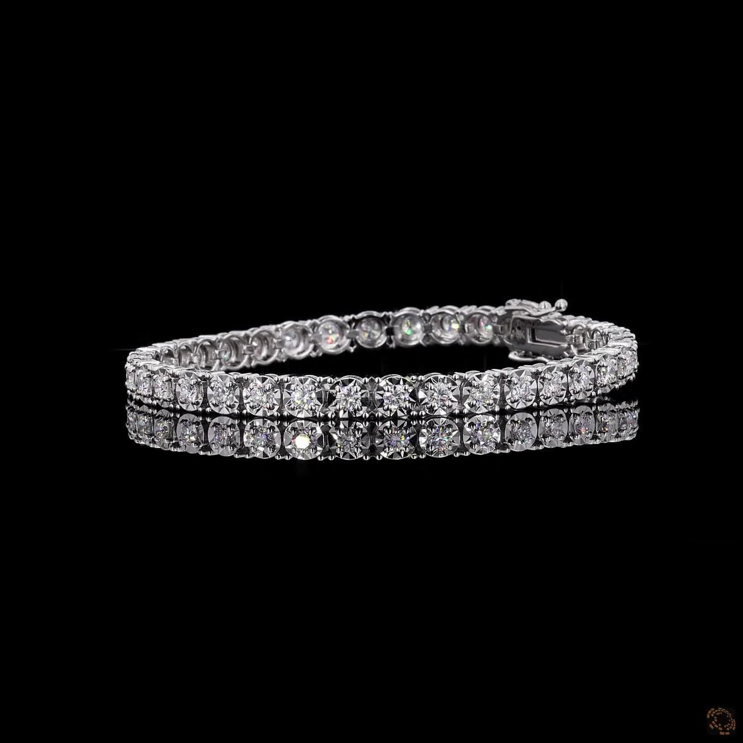 The Serenade Double Row Diamond Tennis Bracelet in White Gold