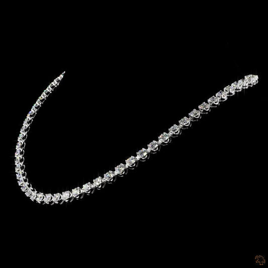 The Liora Necklace – White Gold Round Lab-Grown Diamond Tennis Necklace