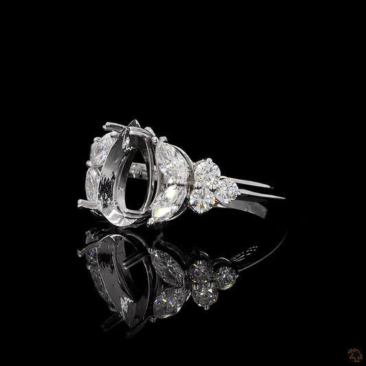 The Exquisite White Gold Pear & Marquise Diamond Ring