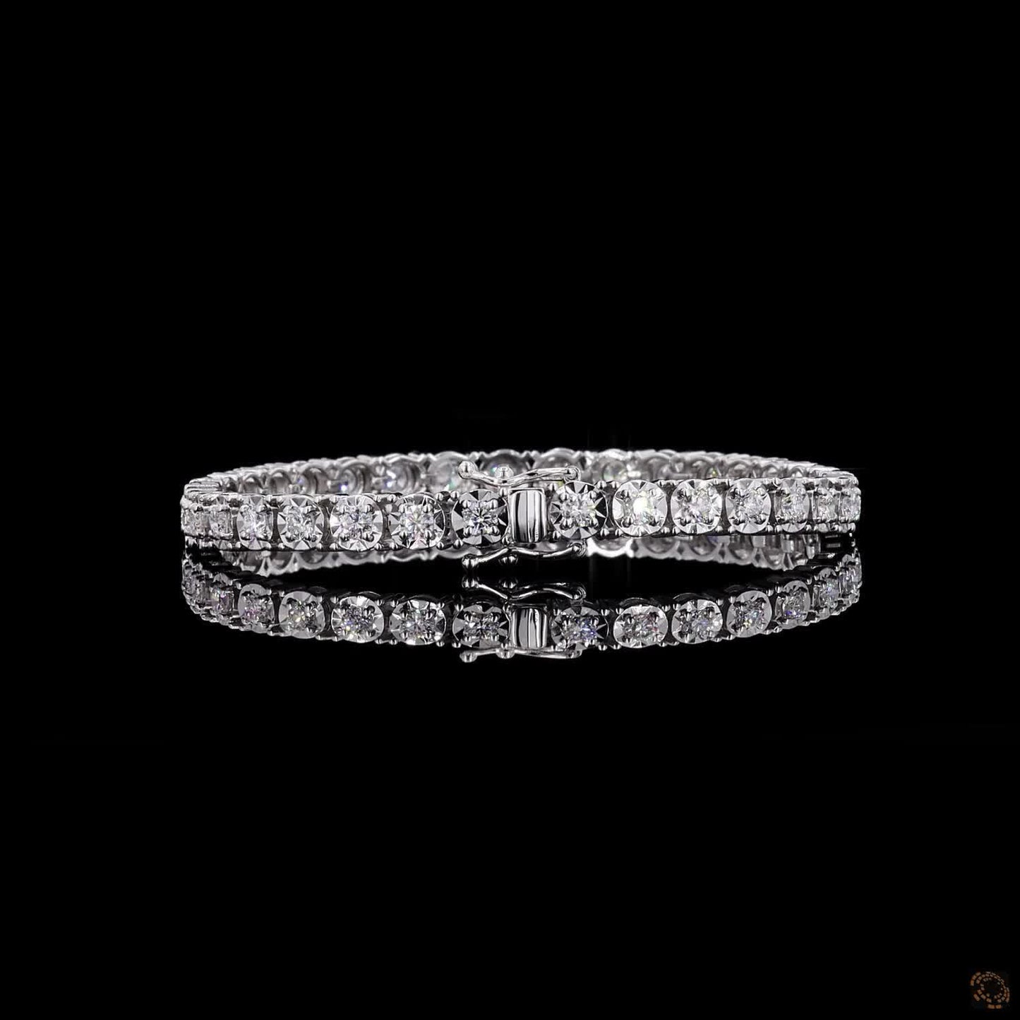 The Serenade Double Row Diamond Tennis Bracelet in White Gold