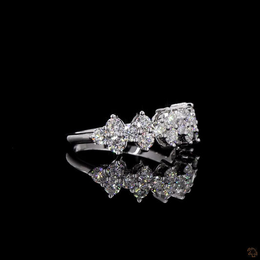 The Exquisite White Gold Diamond Cluster Ring