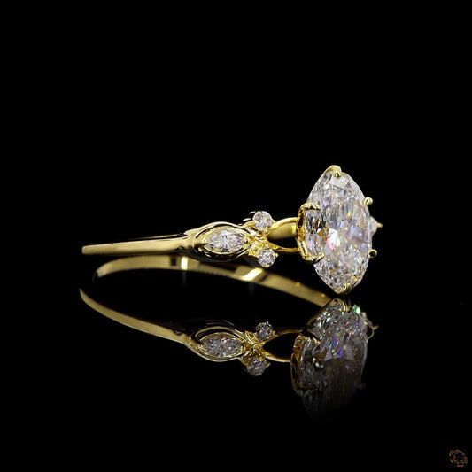The Enchanted Yellow Gold Oval Diamond Ring
