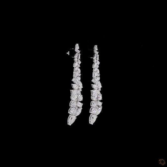 The Celeste White Gold Multi-Shape Diamond Dangle Earrings