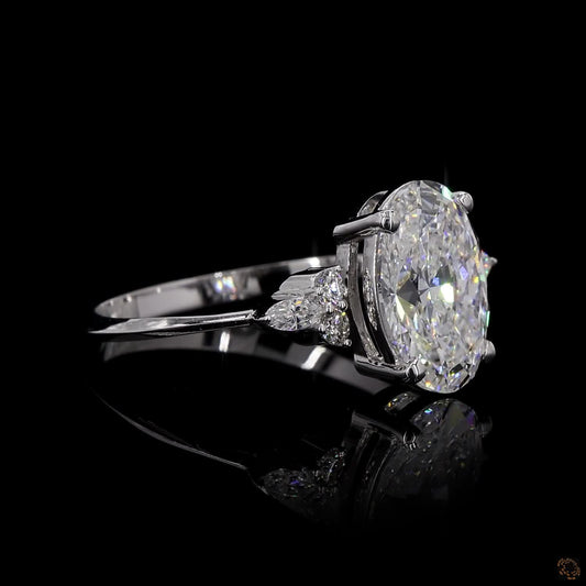 The Luminous White Gold Oval & Marquise Diamond Ring