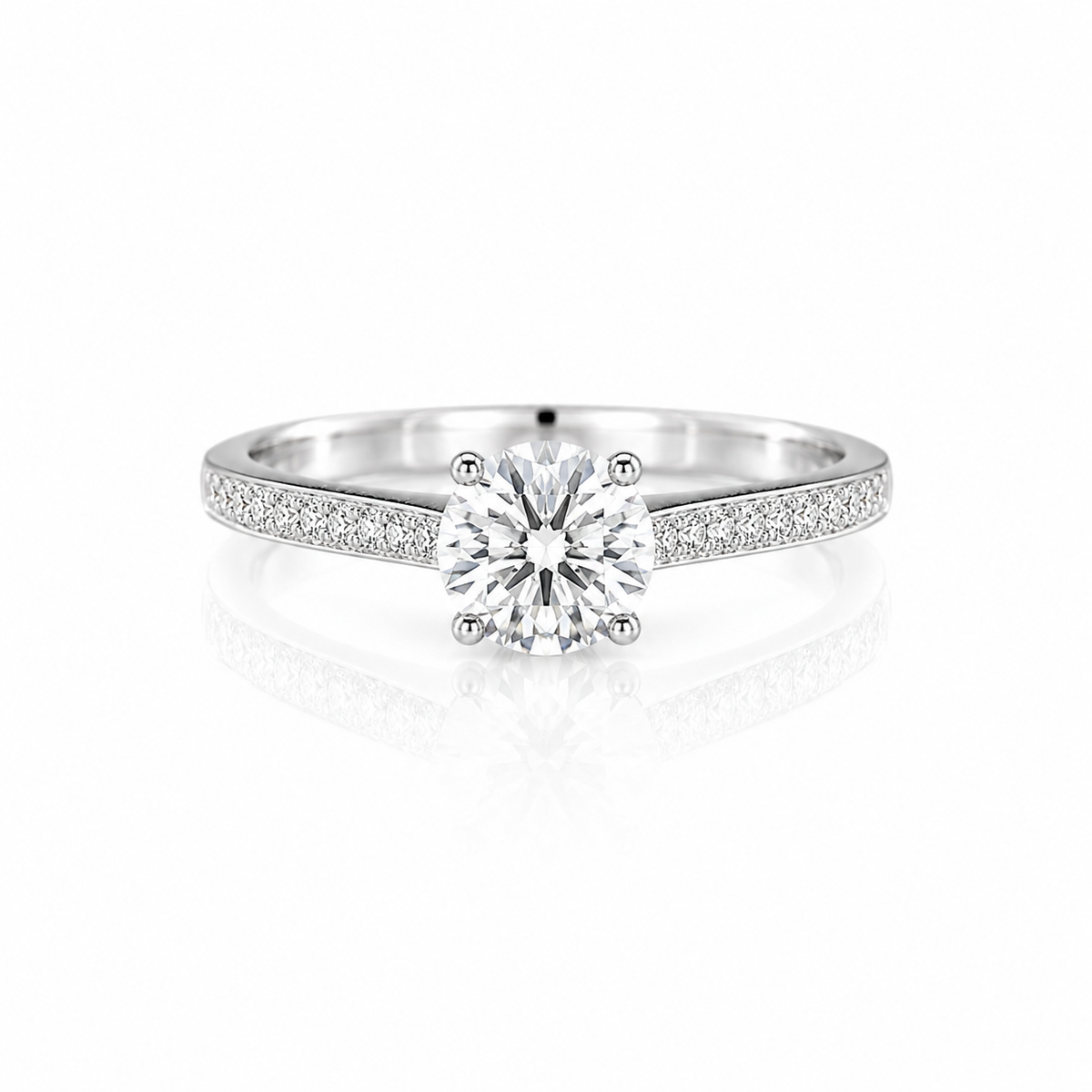 1.24 CT Round Cut Lab Grown Diamond Solitaire Engagement Ring