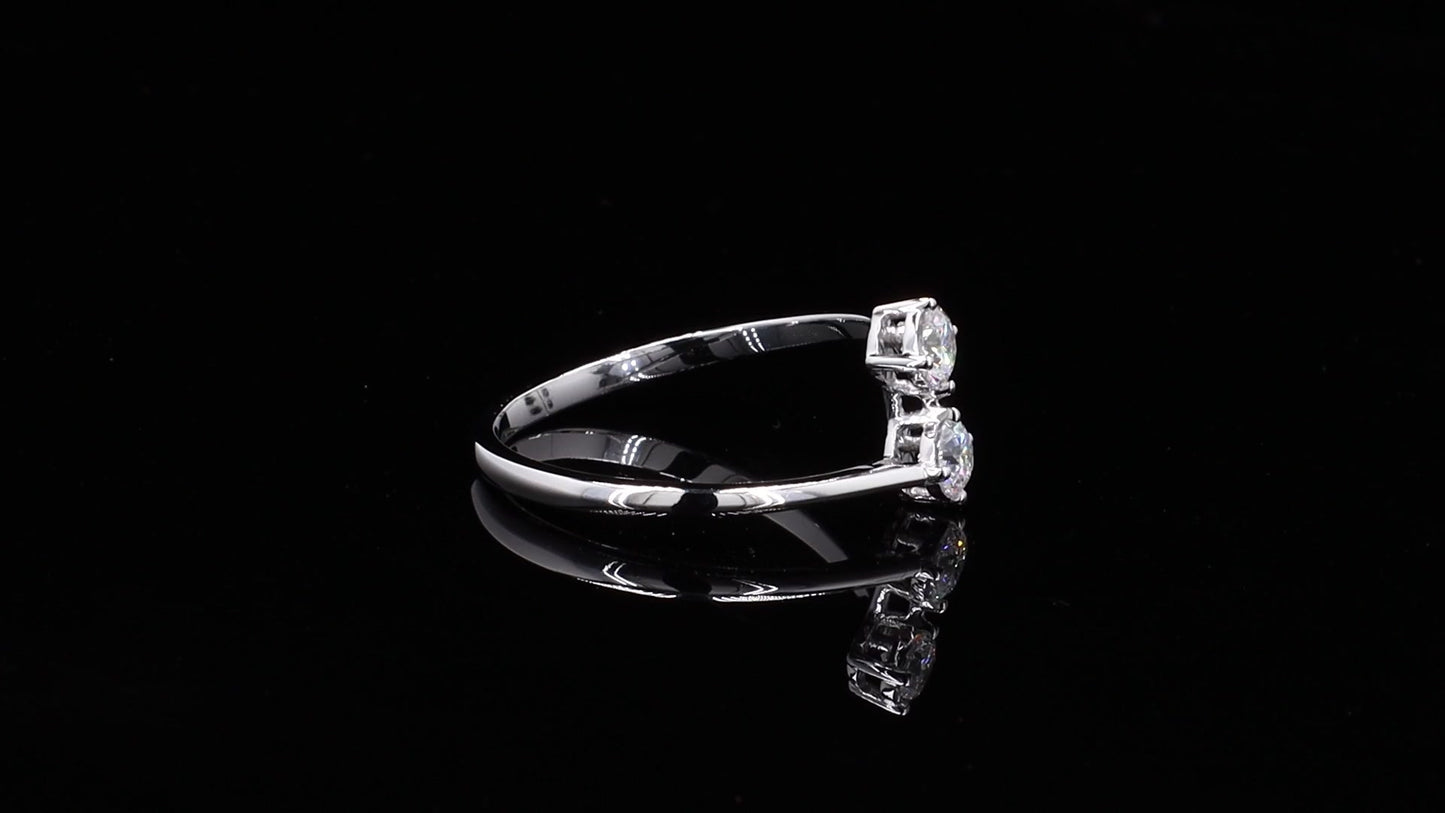 Two-stone, bypass (or toi et moi) ring