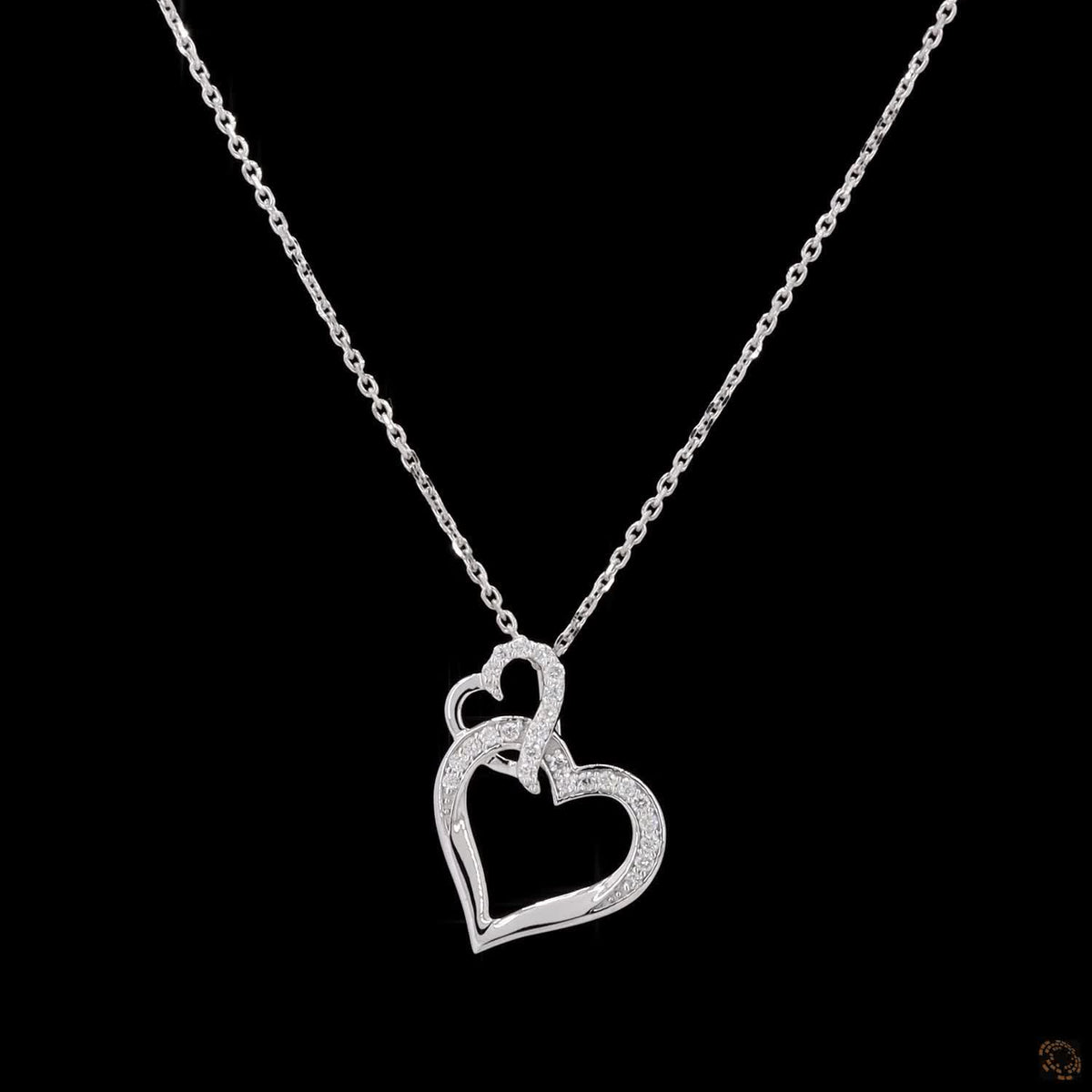 0.16 CT Round Cut Lab Grown Diamond Heart Pendant Necklace