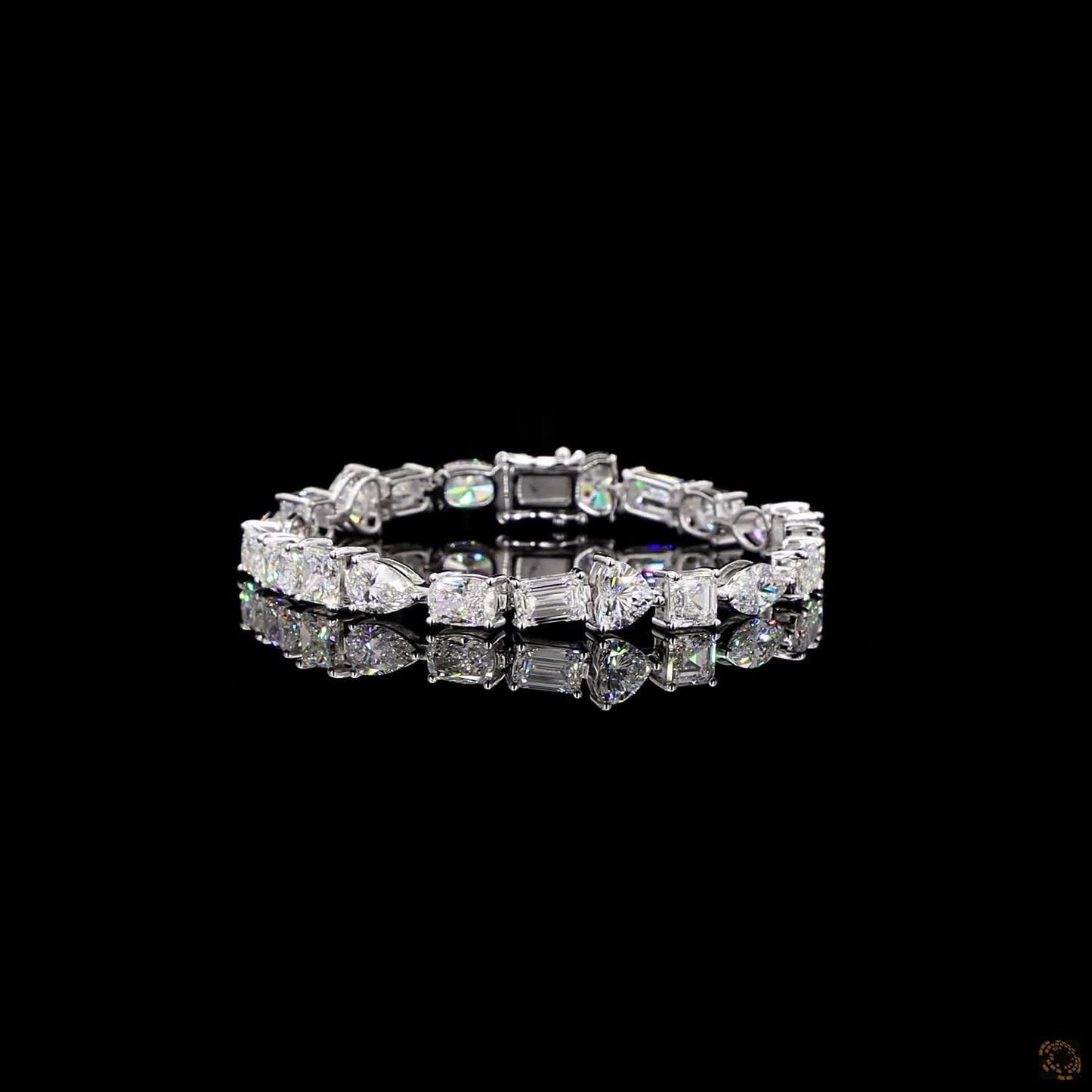 The Serenade Bracelet – White Gold Multi-Cut Lab-Grown Diamond Statement Bracelet