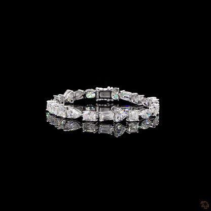 The Serenade Bracelet – White Gold Multi-Cut Lab-Grown Diamond Statement Bracelet