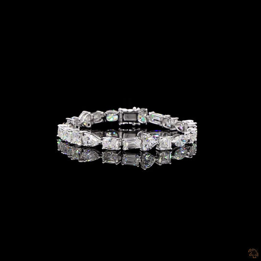 The Serenade Bracelet – White Gold Multi-Cut Lab-Grown Diamond Statement Bracelet