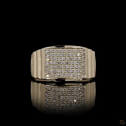 The Luster Yellow Gold Diamond Signet Ring
