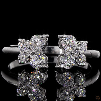 The Luster White Gold Diamond Flower Ring