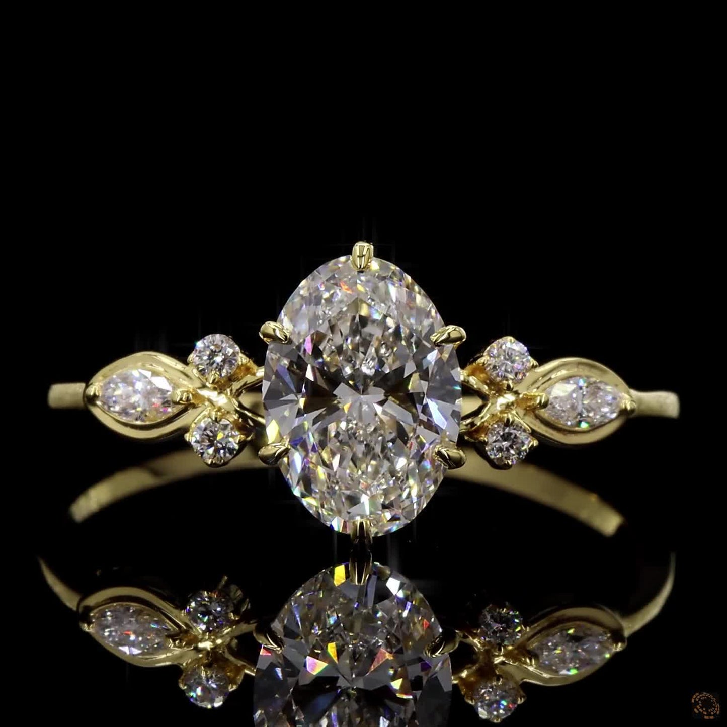 The Enchanted Yellow Gold Oval Diamond Ring