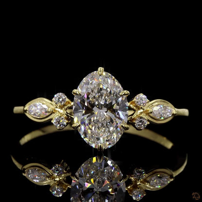 The Enchanted Yellow Gold Oval Diamond Ring