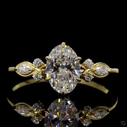 The Enchanted Yellow Gold Oval Diamond Ring