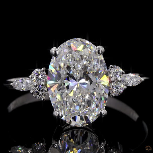 The Luminous White Gold Oval & Marquise Diamond Ring