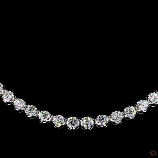 The Liora Necklace – White Gold Round Lab-Grown Diamond Tennis Necklace