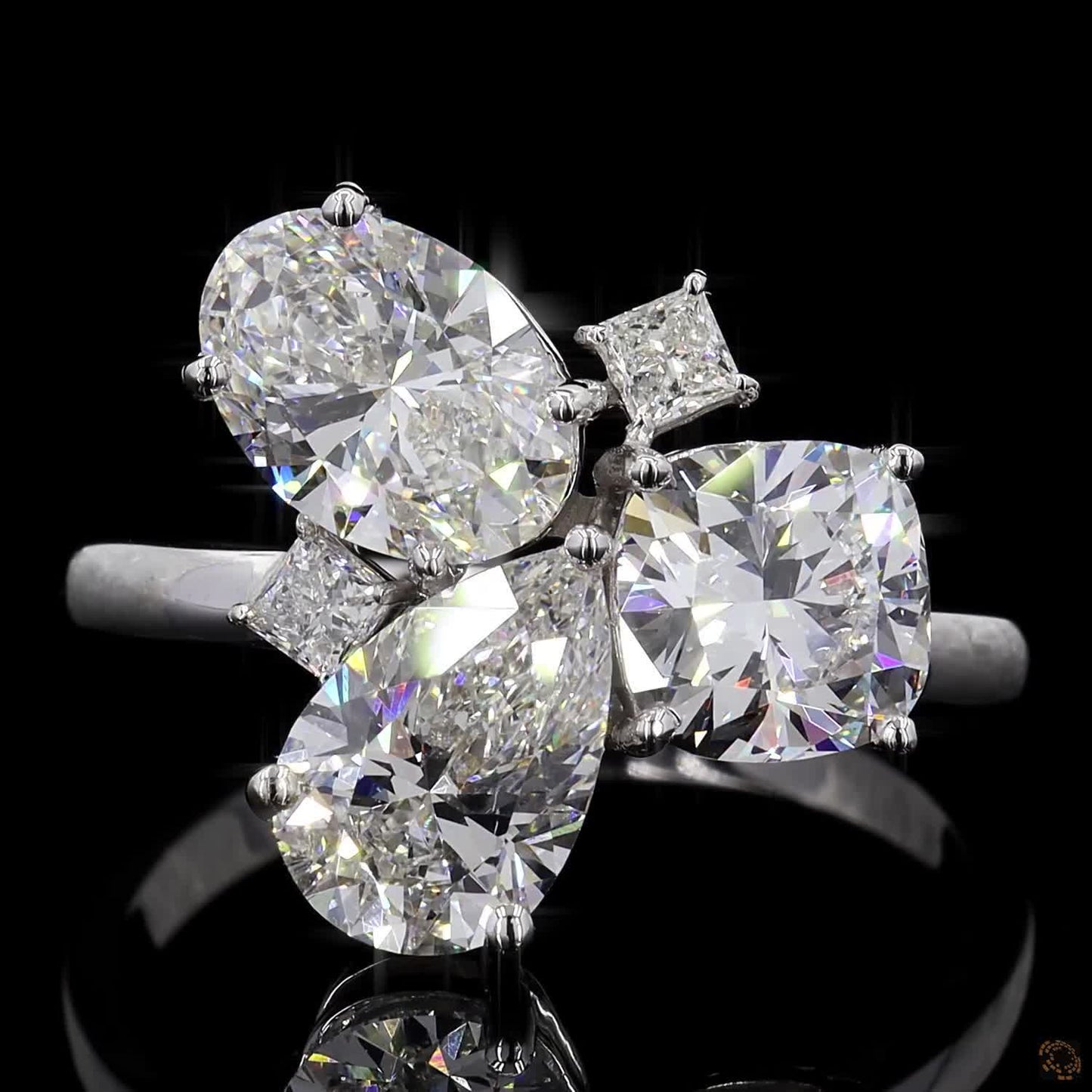 The Exquisite White Gold Multi-Shape Diamond Ring