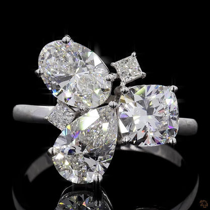 The Exquisite White Gold Multi-Shape Diamond Ring