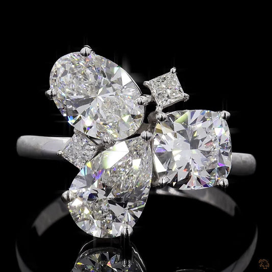 The Exquisite White Gold Multi-Shape Diamond Ring