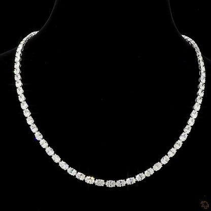 Eternal Brilliance Oval Lab Grown Diamond Tennis Necklace in White Gold