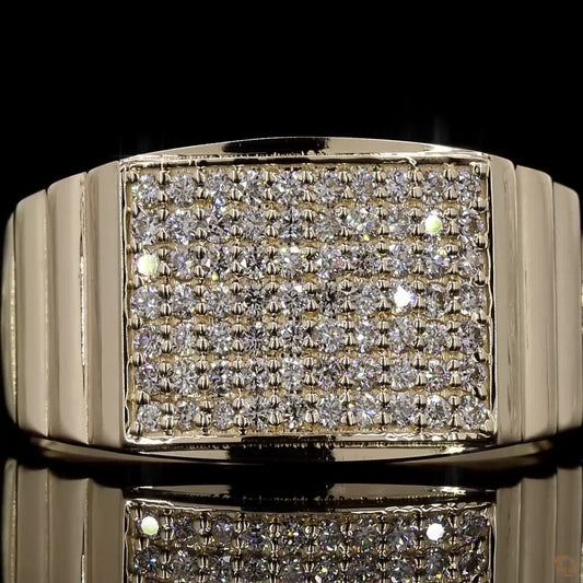 The Luster Yellow Gold Diamond Signet Ring