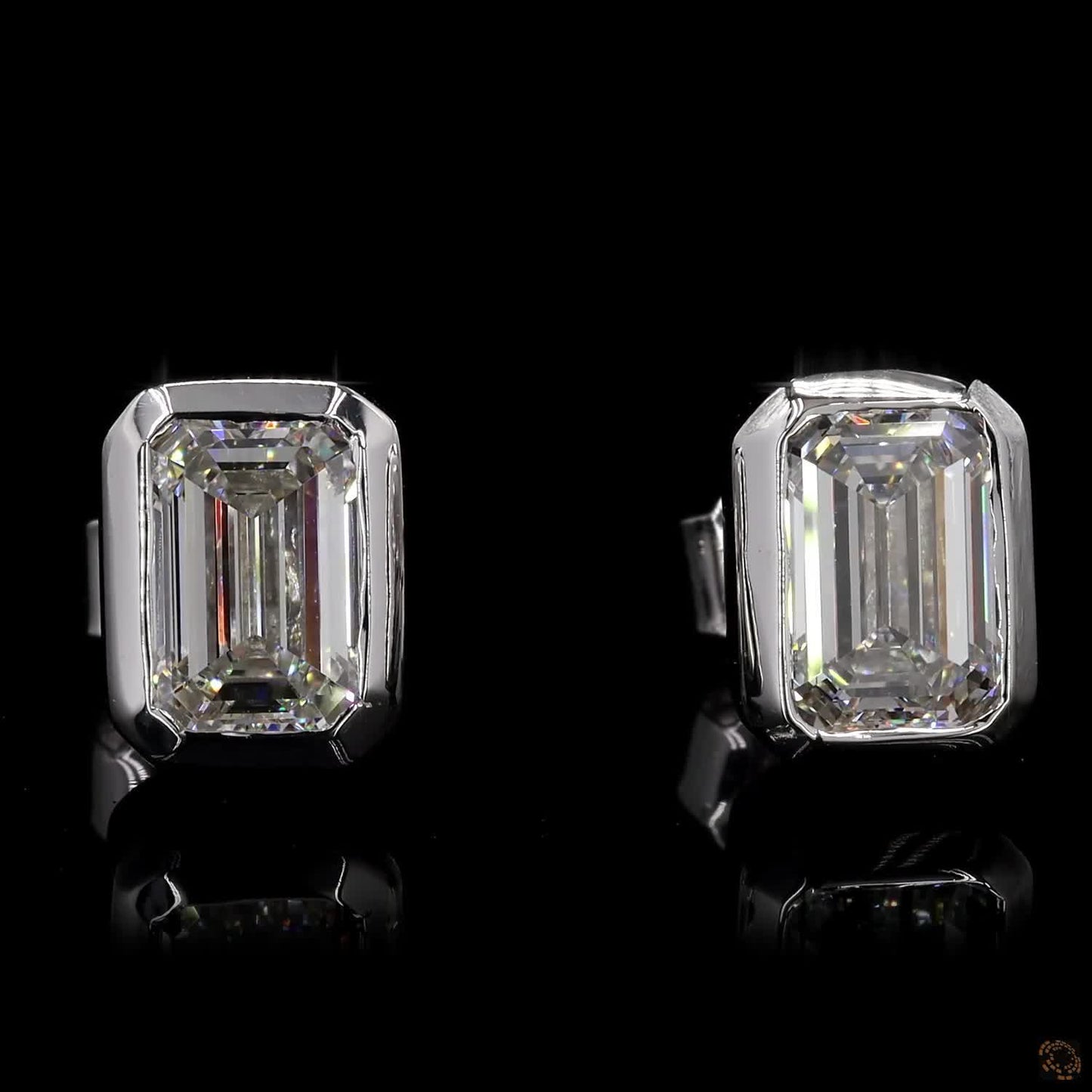 The Celeste Yellow Gold Emerald Cut Diamond Stud Earrings