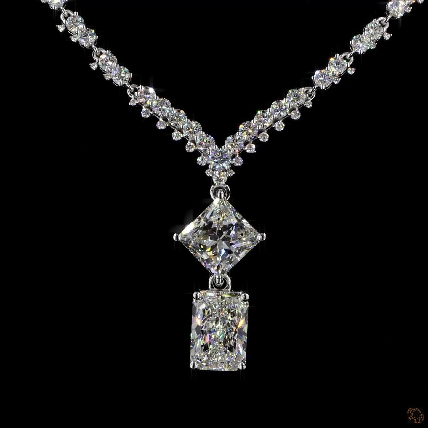 The Aurelia Necklace – Lab-Grown Radiant & Princess Diamond Statement Necklace
