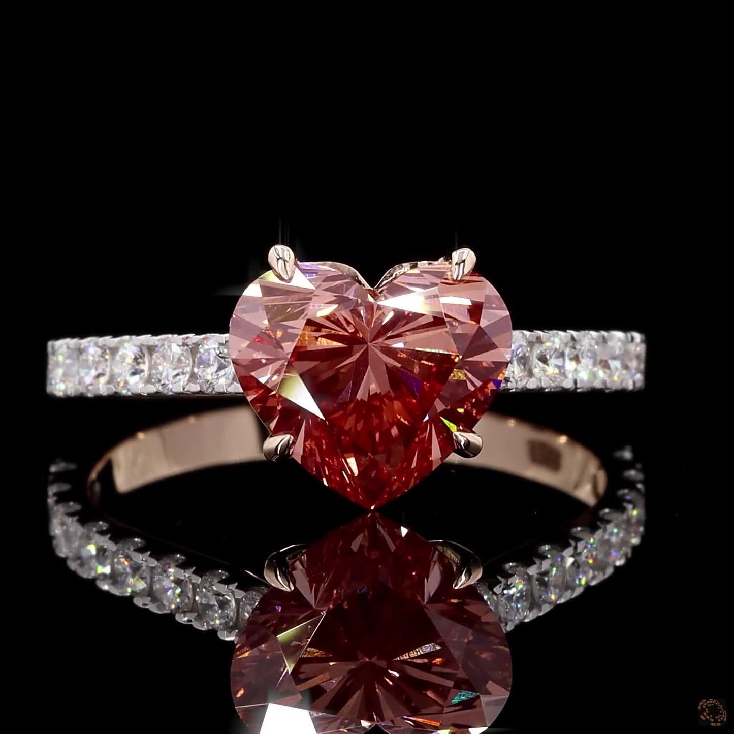 The Exquisite White Gold Heart & Round Diamond Ring