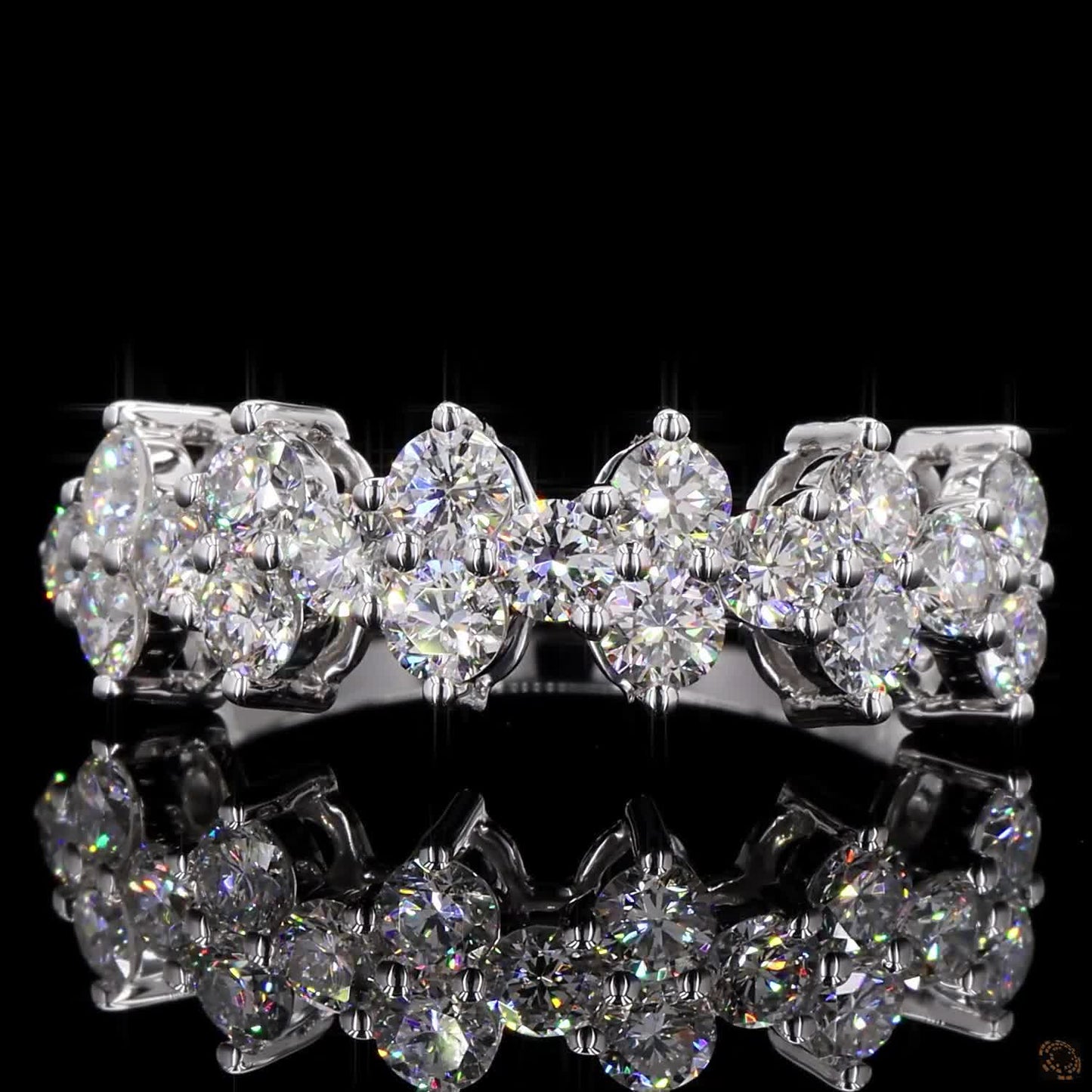 The Exquisite White Gold Diamond Cluster Ring