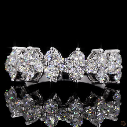 The Exquisite White Gold Diamond Cluster Ring