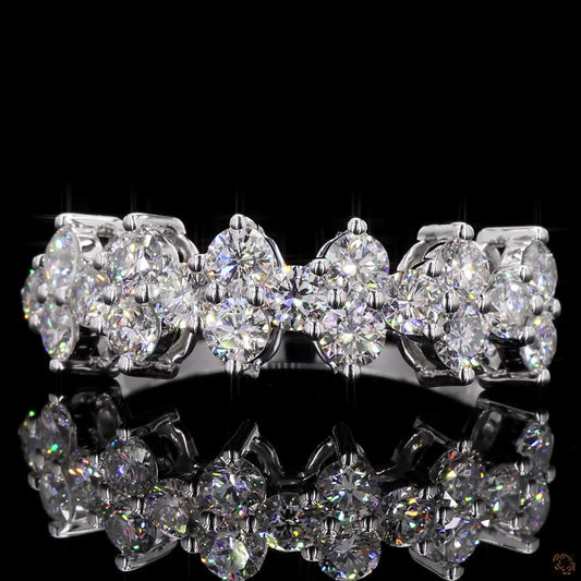The Exquisite White Gold Diamond Cluster Ring