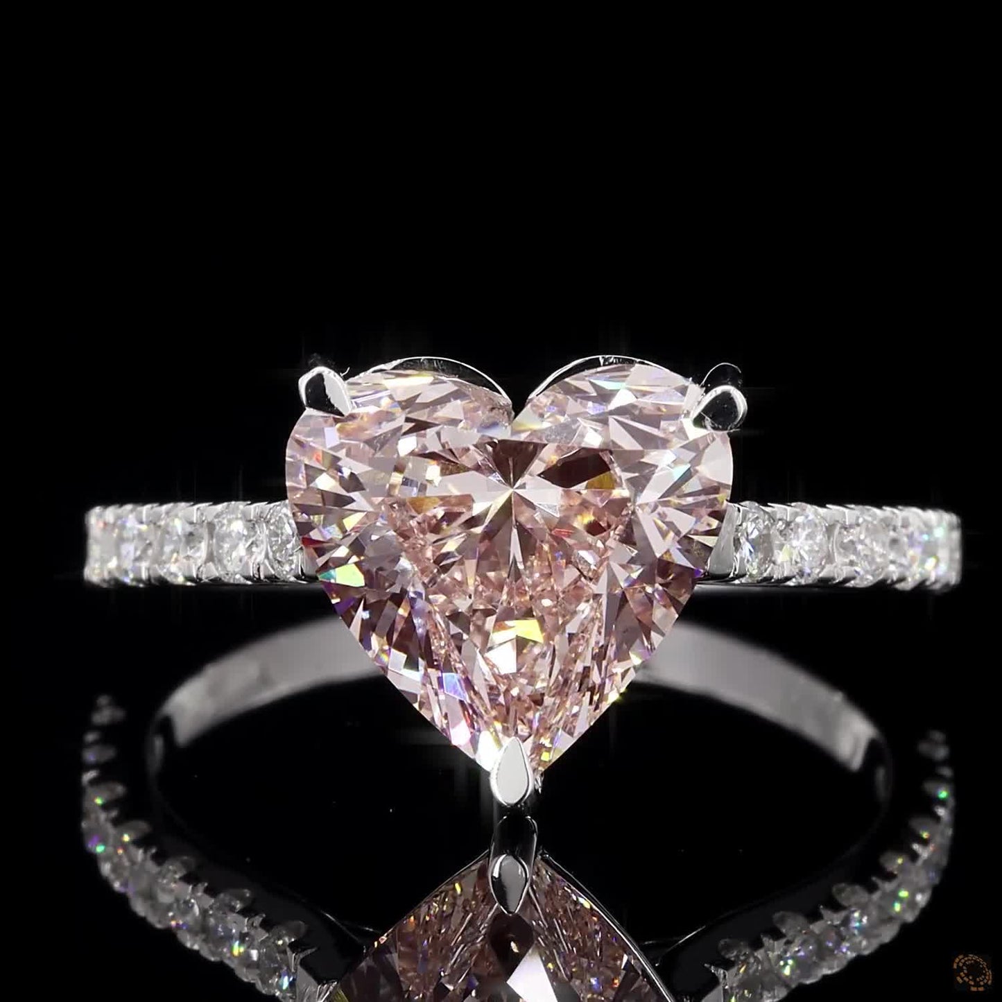 The Exquisite White Gold Heart & Round Diamond Ring