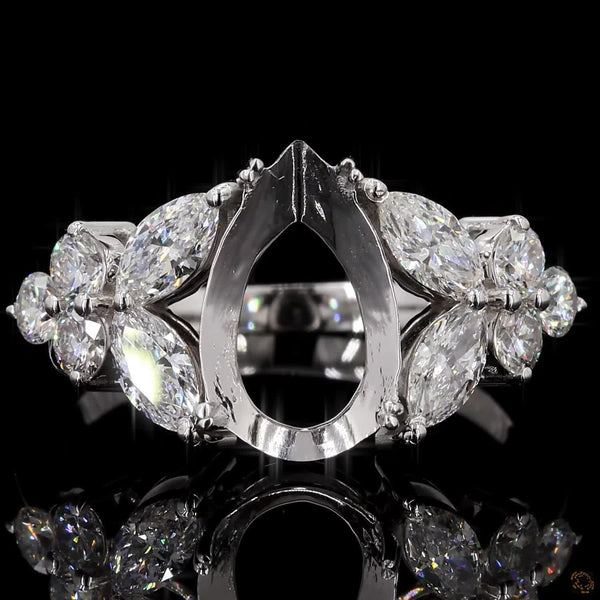 The Exquisite White Gold Pear & Marquise Diamond Ring
