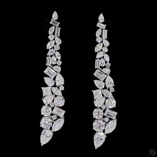 The Celeste White Gold Multi-Shape Diamond Dangle Earrings