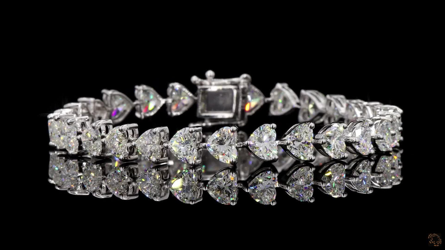 The Serenade Bracelet – White Gold Heart-Cut Lab-Grown Diamond Tennis Bracelet