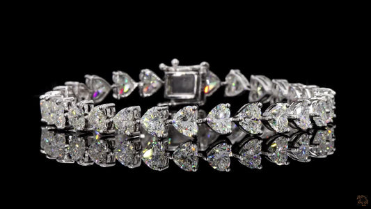 The Serenade Bracelet – White Gold Heart-Cut Lab-Grown Diamond Tennis Bracelet
