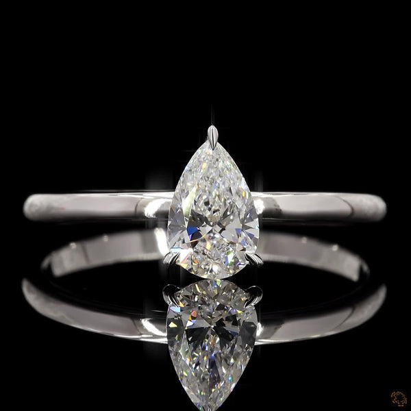 The Exquisite White Gold Pear Diamond Ring