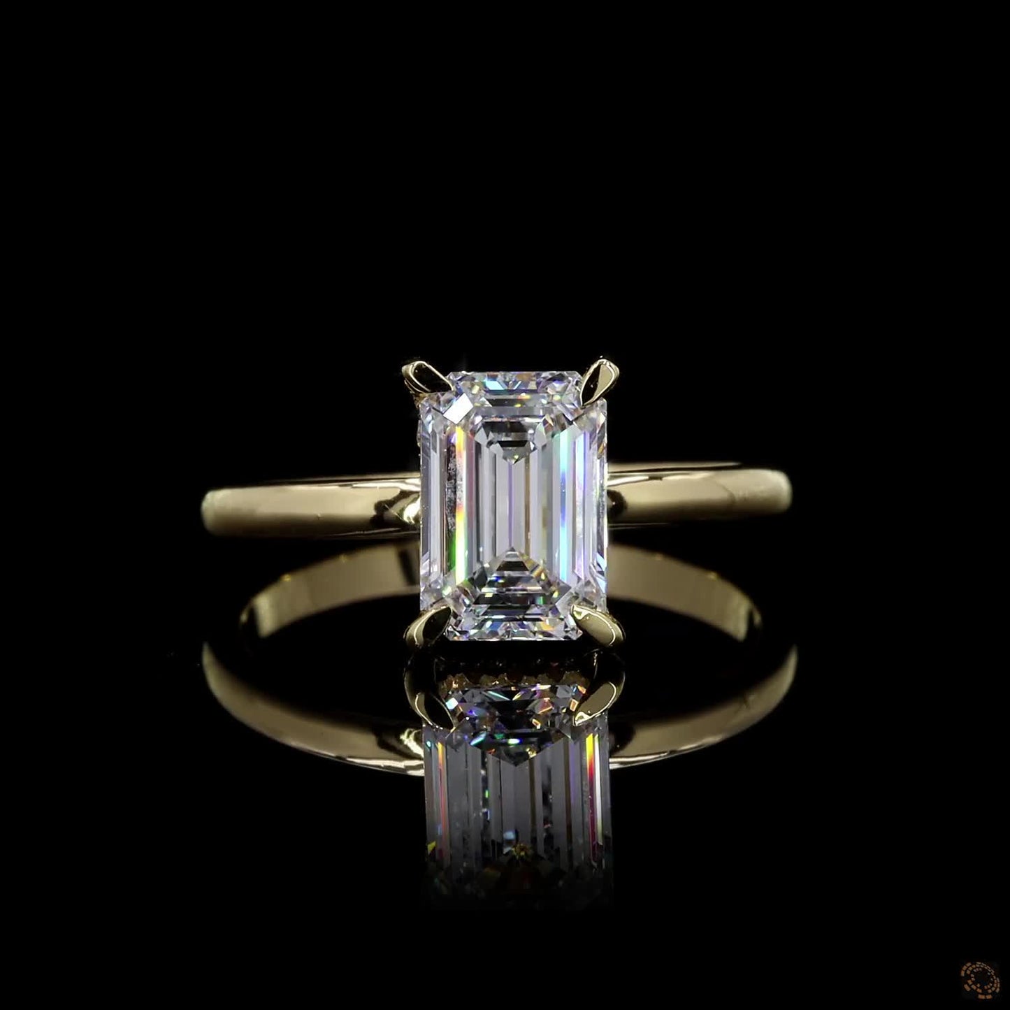 The Luster Yellow Gold Emerald Diamond Ring