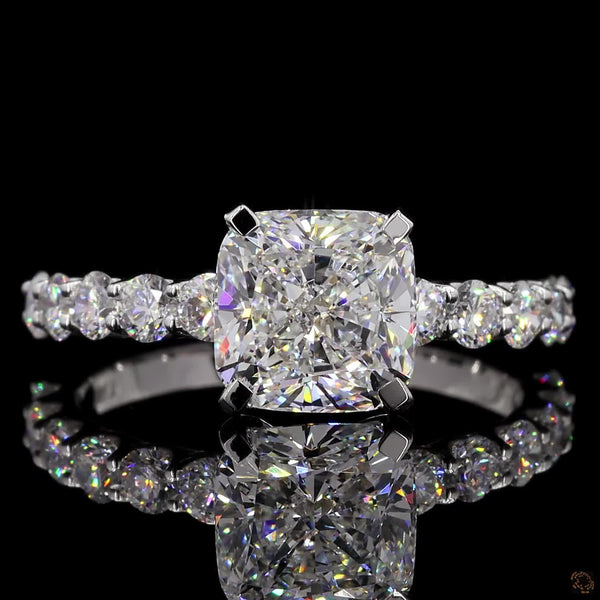 The Luster White Gold Cushion & Round Diamond Ring