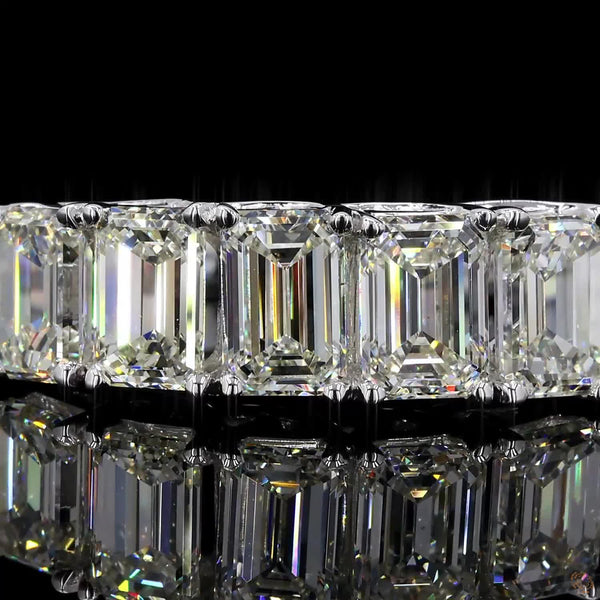 The Luminous White Gold Five-Stone Emerald Diamond Ring