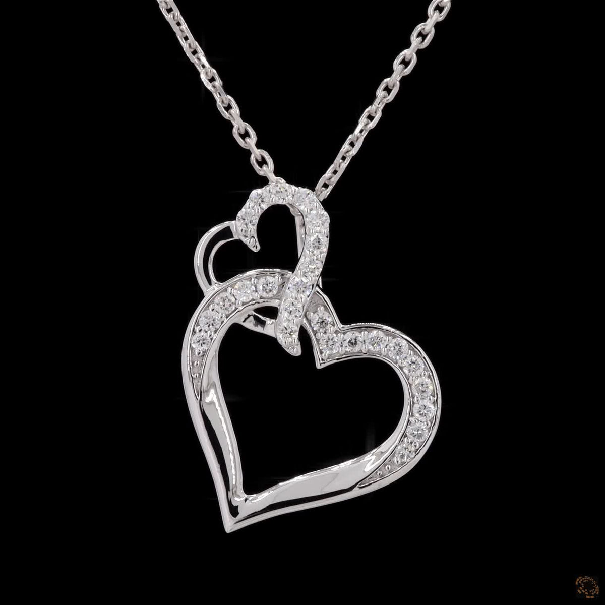 0.16 CT Round Cut Lab Grown Diamond Heart Pendant Necklace